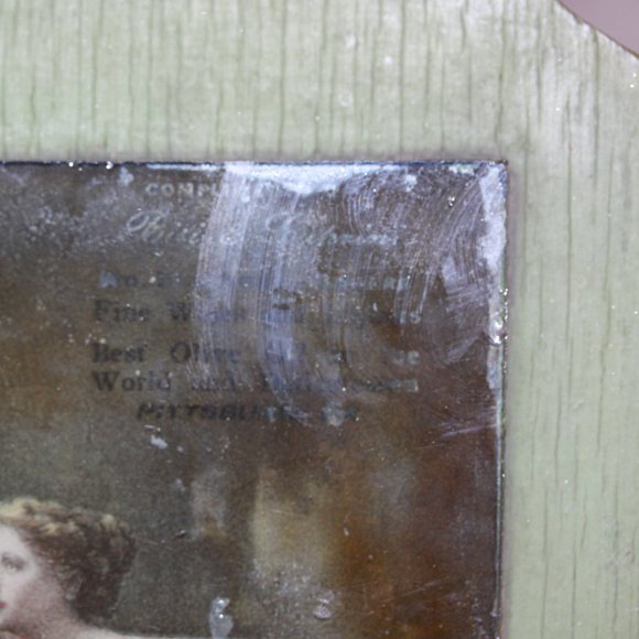 Vintage Advertising Victorian Woman Print Mounted on Wood Plaque With Glass - Picture 2 of 4